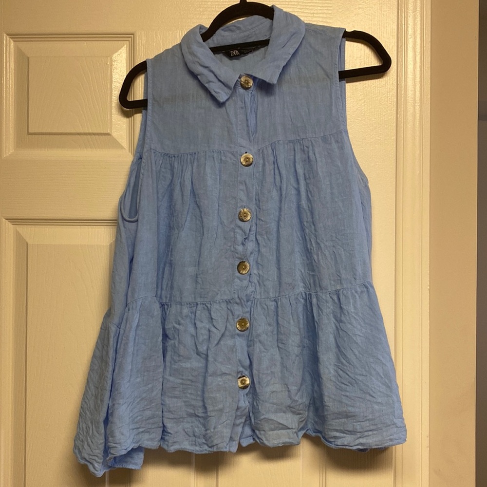 Zara blue top